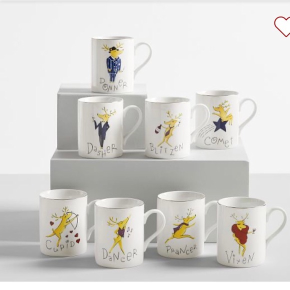 Pottery Barn Other - Pottery Barn Hip Reindeer Mugs (set of 4)